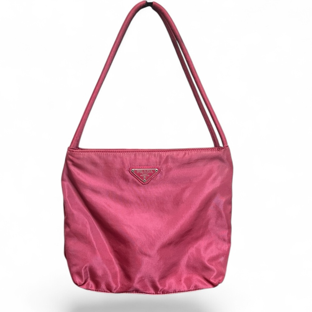 Prada Pink Tessuto Nylon Shoulder Bag Vintage Y2K